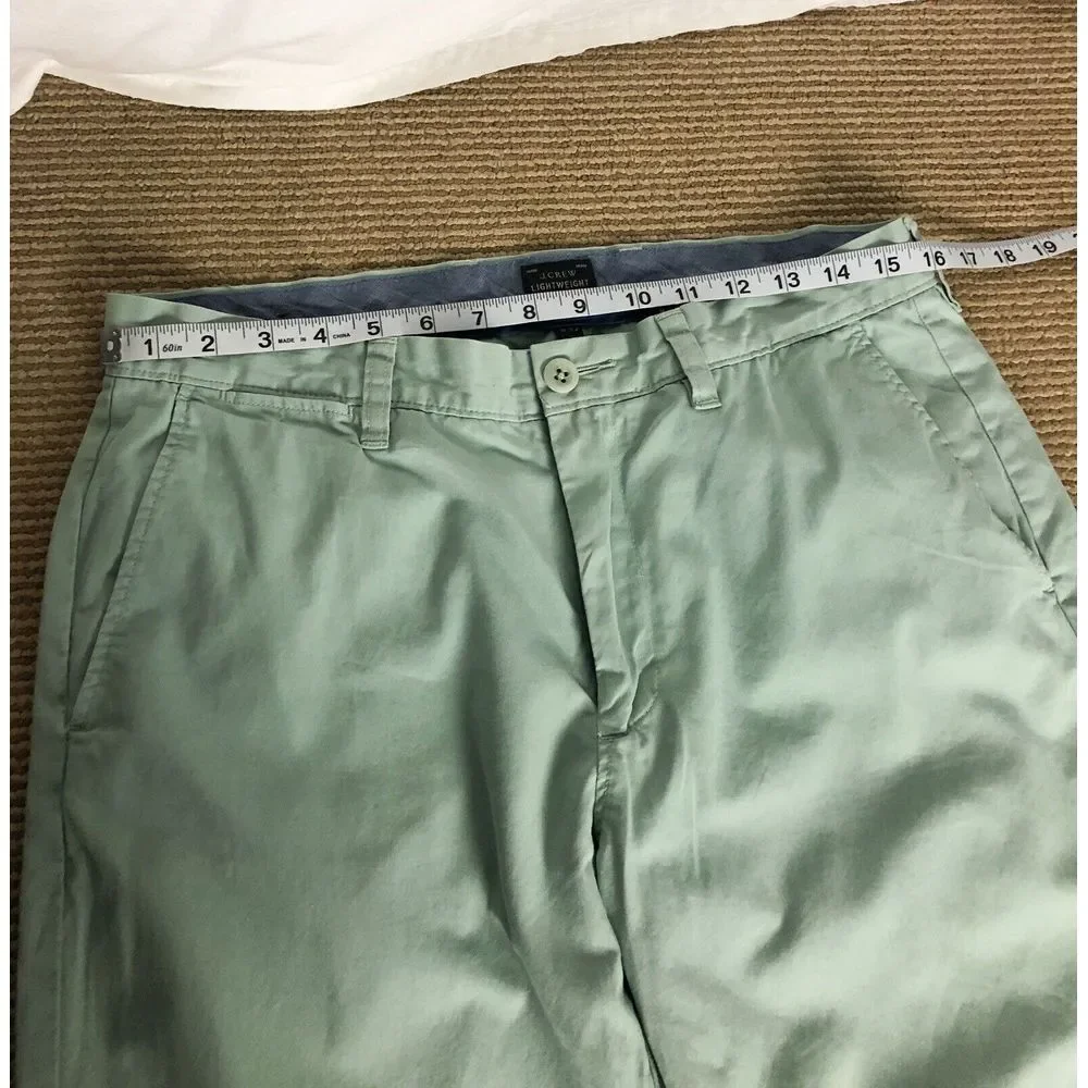 J. Crew Mens stretch Lightweight Cotton Chino Pants 32/34 Green‎